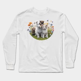 farm puppy and a kitten Long Sleeve T-Shirt